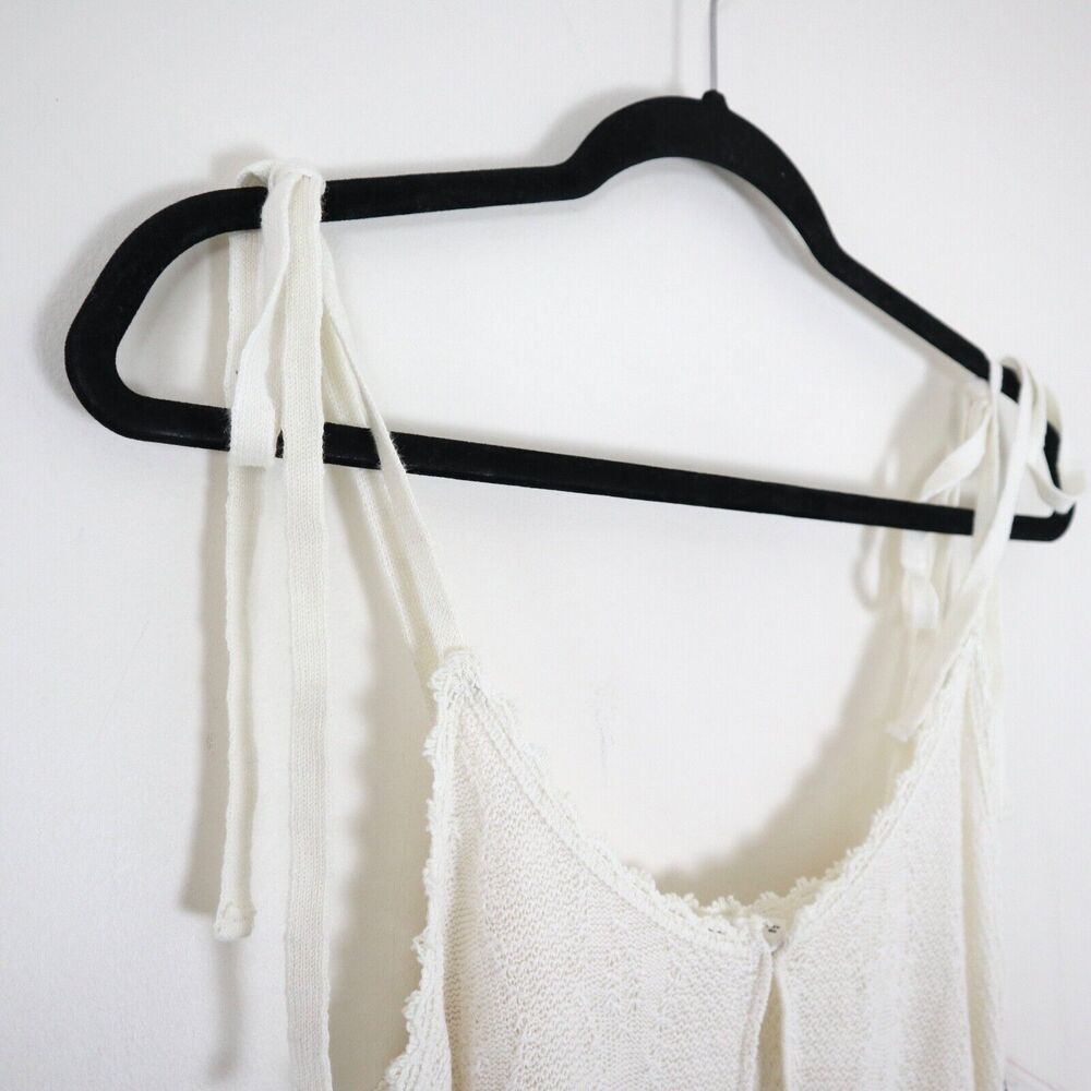 NWT Tularosa Size S 'Meave' Crochet Knit Mini Dress Cream Tie Shoulder Belted - Picture 5 of 12